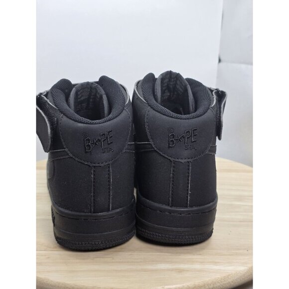 Authentic a bathing ape BAPE STA Foot Soldier black Suede mens size US 8 NEW - Picture 6 of 10